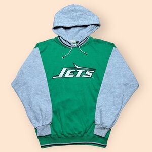 Vintage New York Jets 1990s Starter Hoodie Color Block Large Vtg 90s